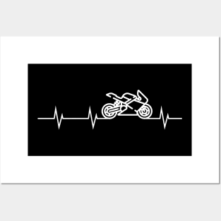 Motorcycle Heartbeat Posters and Art